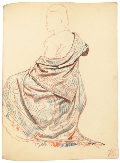Studie voor Een Parijse Café: Studie van kleding voor zittende vrouw door Ilya Efimovich Repin