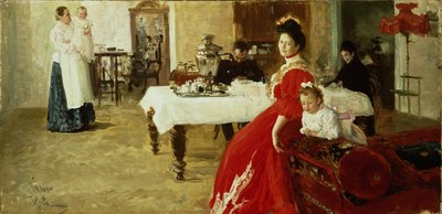 Studie van een Familieportret door Ilya Efimovich Repin