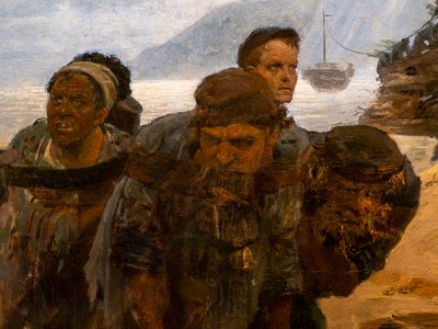 Toren oversteken een doorwaadbare plaats (detail) door Ilya Efimovich Repin