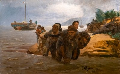 Toren die een doorwaadbare plaats oversteken door Ilya Efimovich Repin