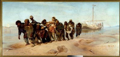 De schippers van de Wolga door Ilya Efimovich Repin