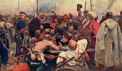 Het antwoord van de Kozakken aan de Sultan, ca. 1890, 1939 door Ilya Efimovich Repin