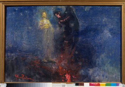 Ga weg, Satan! door Ilya Efimovich Repin