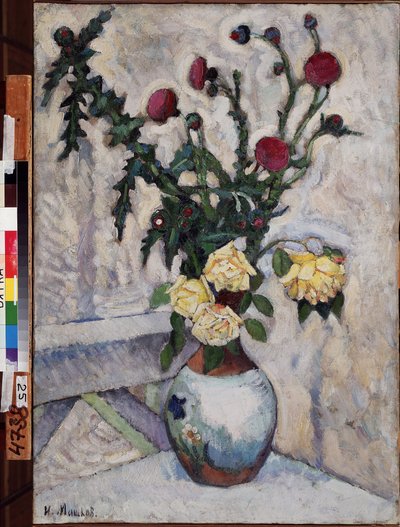Rozen en distels door Ilya Ivanovich Mashkov