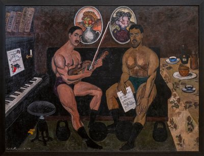 Zelfportret en portret van Pyotr Konchalovsky door Ilya Ivanovich Mashkov