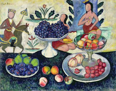 Stilleven van Fruit door Ilya Ivanovich Mashkov