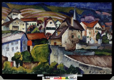 Een klein stadje in Zwitserland door Ilya Ivanovich Mashkov