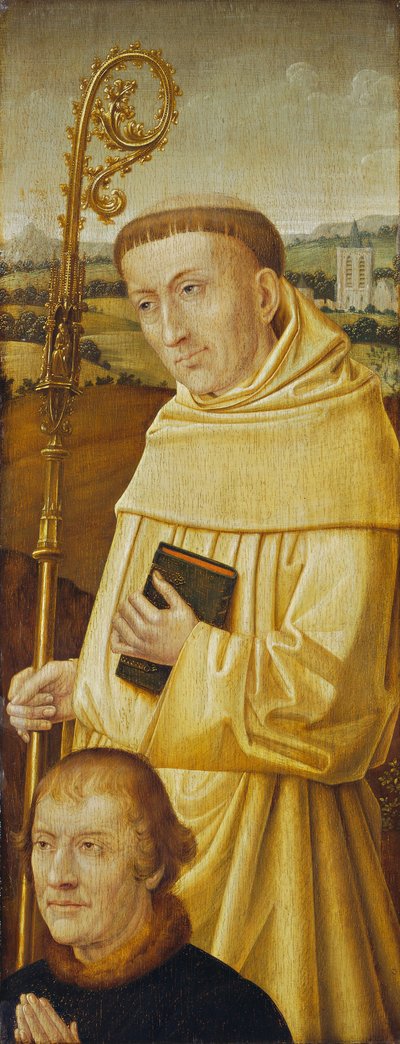 Sint Bernardus met schenker [voorzijde] door Imitator of Flemish 15th Century