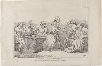 Stadsromantiek, 1786 door Imitator of Thomas Rowlandson.