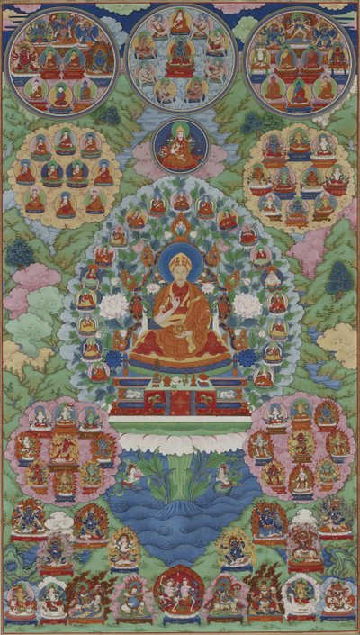 De Qianlong Keizer als Manjusri, de Bodhisattva van Wijsheid door Imperial Workshop