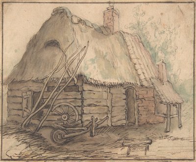 Een boerderijgebouw, eind 16e-midden 17e eeuw door In the manner of Abraham Bloemaert.