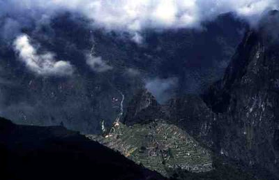 Algemeen Zicht op de Citadel van Machu Picchu (foto) door Incan Incan