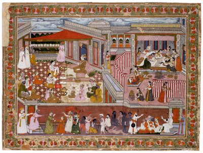 Geboorte in een paleis, 1760-1770 door Indian Art