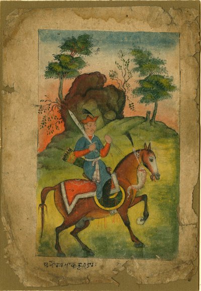 Indiase gewapende cavalerist door Indian Art