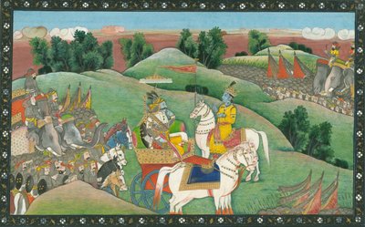 De dialoog tussen Heer Krishna en Arjuna door Indian Art