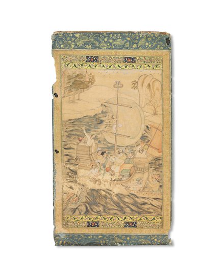 Een Karveel Aangevallen door een Zeemonster, Mughal India, c.1590 door Indian School