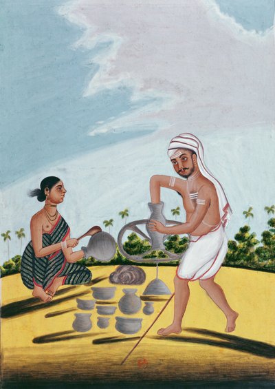 Een pottenbakker aan het werk door Indian School