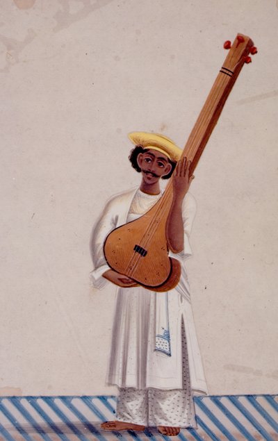 Een Tambura-speler, c.1830 door Indian School