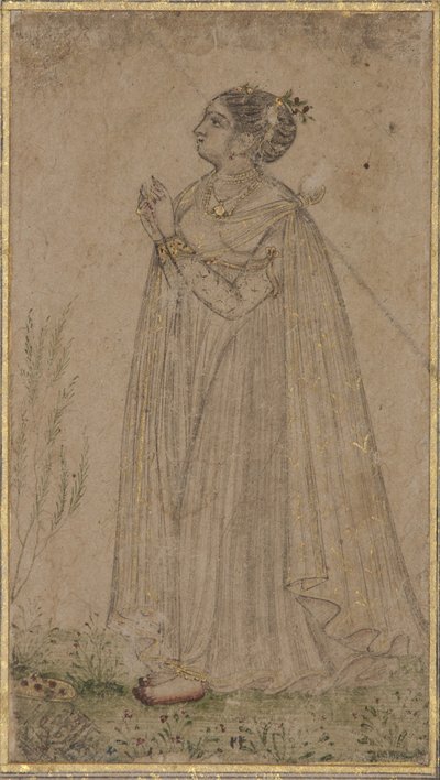 Een prinses aanbidt de zon, c.1600 door Indian School