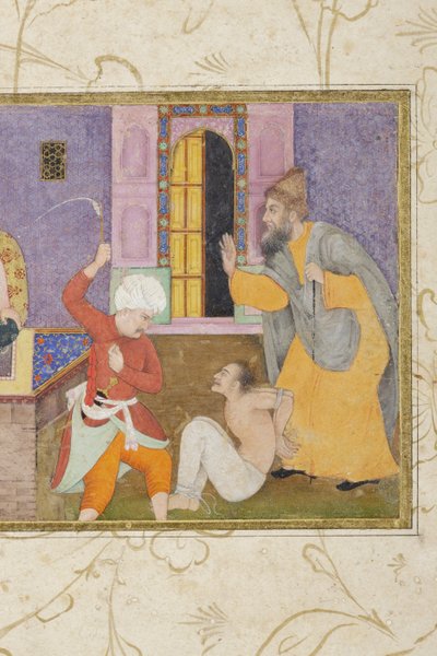 Een gevangene wordt berecht (detail), c.1610 door Indian School