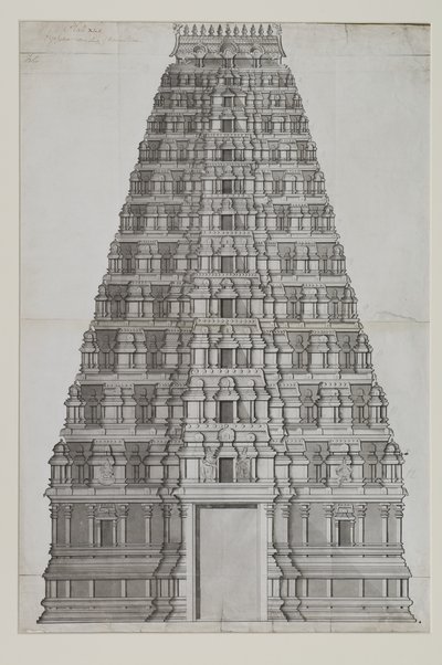 Een twaalf verdiepingen tellende gopuram door Indian School