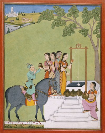 Een prins bij een put, c.1780 door Indian School