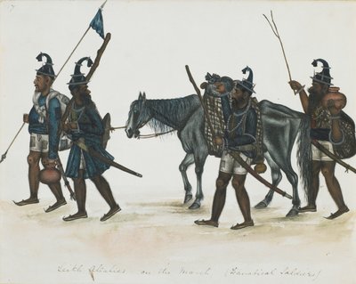 Akali Sikhs op de Mars, c.1850 door Indian School