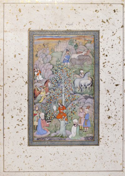 Alexander ondervraagt de filosoof, arts en de beker, c.1610 door Indian School