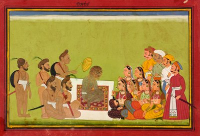 Een audiëntie met Rom Rishi, ca. 1700-1725 door Indian School