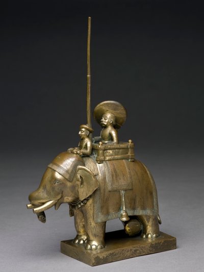 Een officier die een olifant berijdt, 1795 door Indian School