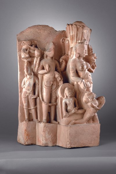 Dienaren van Vishnu met Gada, 10e-11e eeuw door Indian School