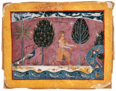 Balarama met zijn ploegschaar bij de Jamna-rivier, c.1590-1600 door Indian School