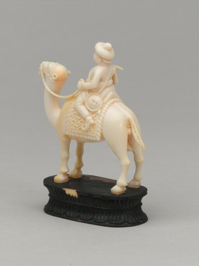 Zwarte ridder, schaakstuk, India, ca. 1820 door Indian School