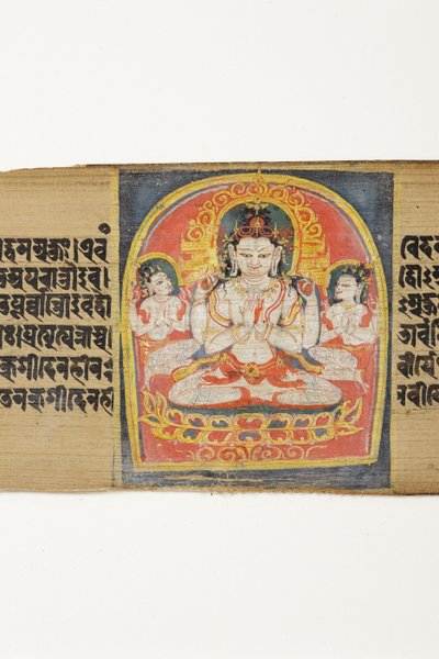 Bodhisattva Sadaksari Avalokitesvara en Dienaren, ca. 1150-1200 door Indian School