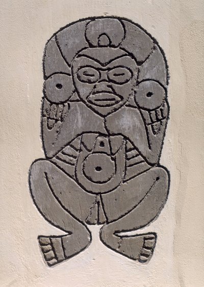 Kopie van een Taino-indianenmotief door Indian School