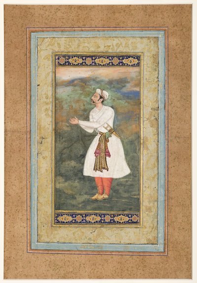 Hoveling in een houding van groot respect, c.1575 door Indian School