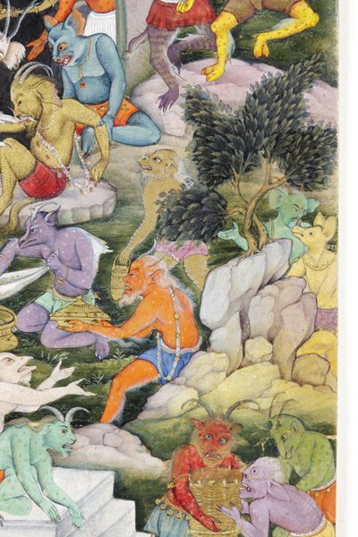 (detail) Demonen in een wild landschap, c.1600 door Indian School