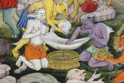 (detail) Demonen in een wild landschap, c.1600 door Indian School