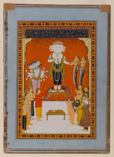 Devoties aan Nagadevata, Rajasthan, c.1790 door Indian School