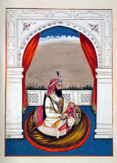Dewan Mubraj (Multanwala), uit Het Koninkrijk van Punjab, zijn Heersers en Hoofden, deel II, een volume van 30 aquarelstudies door een onbekende Indiase kunstenaar, ca. 1840 door Indian School
