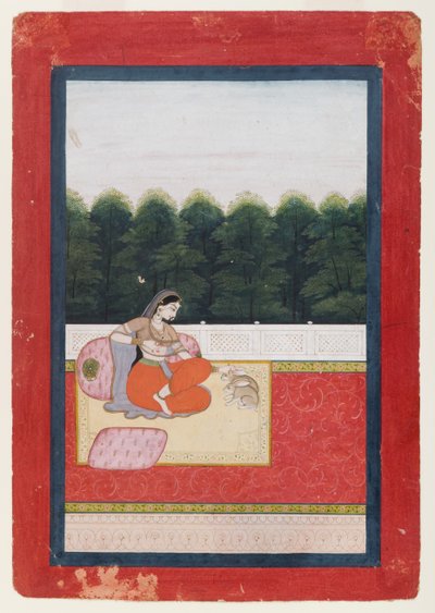 Dhanashri Ragini, pagina uit een Ragamala-serie door Indian School