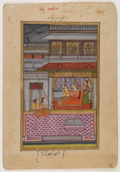 Dipaka Raga, pagina uit een verspreide Ragamala-serie door Indian School