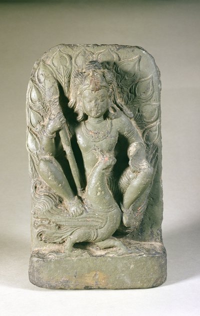 Beeld van Skanda met zijn pauw, Punjab Hills door Indian School