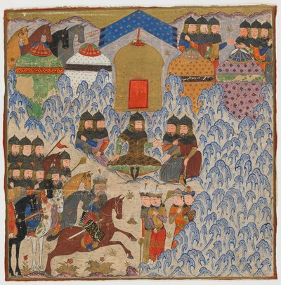 Folio uit een Shahnama (Boek der Koningen) door Firdawsi (gest. 1020); Rustam gekampeerd, mogelijk India, ca. 1425-50 door Indian School