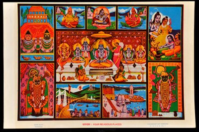Vier religieuze plaatsen door Indian School