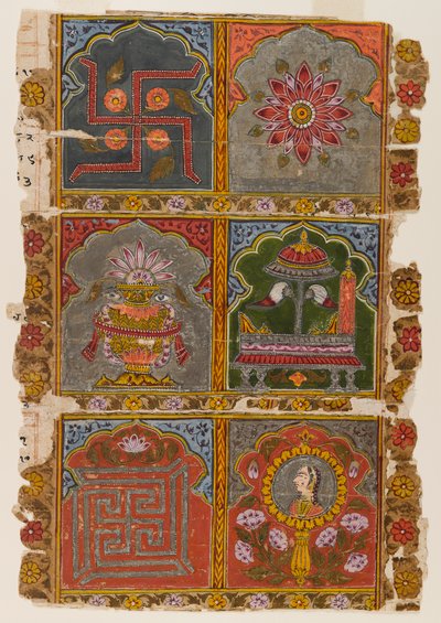 Fragment van een Jain Vijnaptipatra, ca. 1725-1750 door Indian School