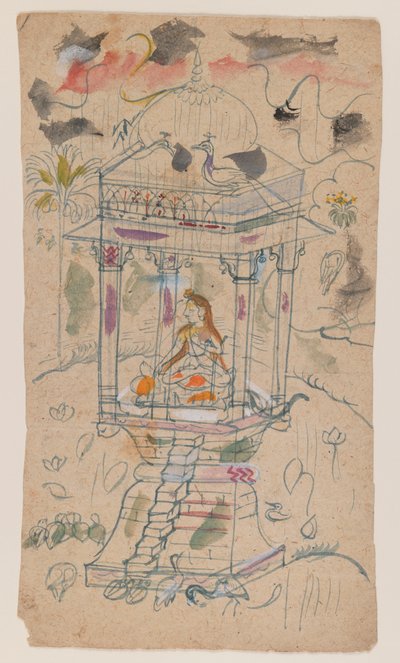 Gaunsmalar van Ganda Malhara Ragini door Indian School