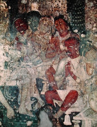 Groep figuren, uit het interieur van Grot 16 door Indian School