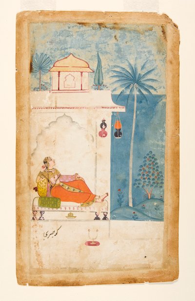 Gurjari Ragini van Megh, c.1680 door Indian School