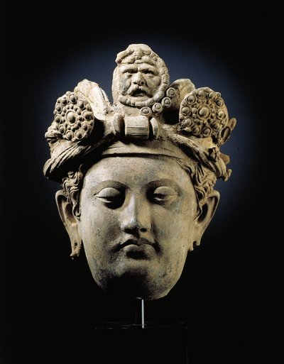 Hoofd van een Bodhisattva uit Gandhara door Indian School